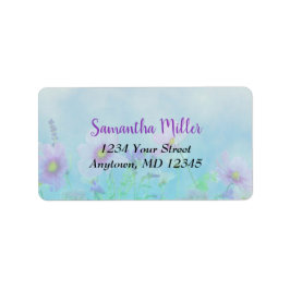 Vattenfärg Vår blommor | Pastel Blommigt Adress Adressetikett