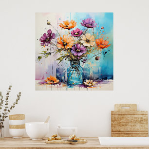 Vattenfärg Vår blommor Poster