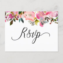 Vattenfärg vår blomster RSVP