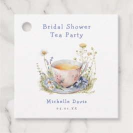 Vattenfärg vår bröllopsdusch té-party gåvor etiketter