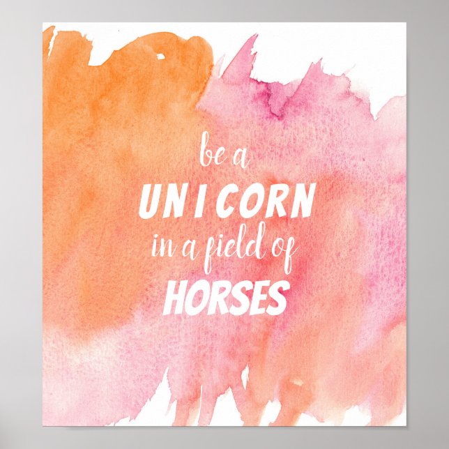 Vattenfärg Var en enhörning i Fält av ... Poster (Framsidan)