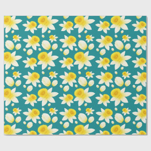 Vattenfärg Vår Gul Narcissblommor Presentpapper