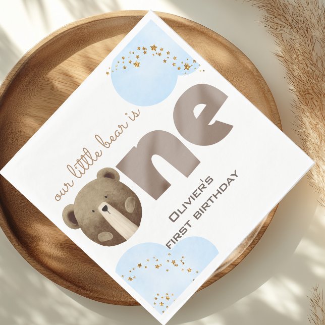 Vattenfärg vår lilla björn fyller en baby pappersservett (Skapare uppladdad)