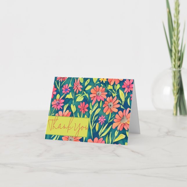 Vattenfärg vårblommor anpassningsbara kort (Framsida)