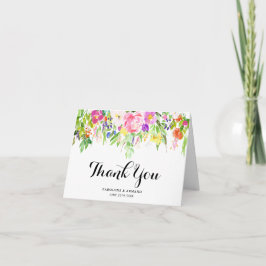Vattenfärg Vårblommor Bröllop Tacksamhetskort Tack Kort