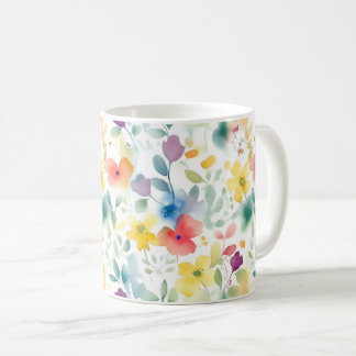 Vattenfärg vårblommor mugg