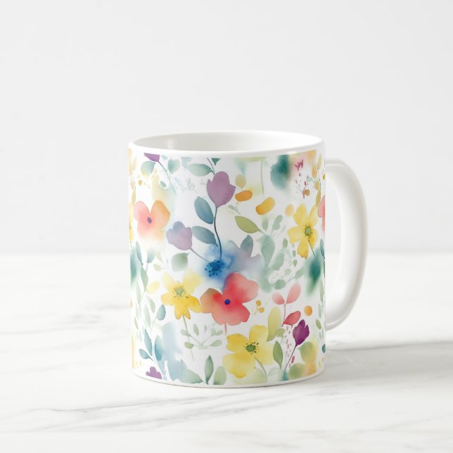 Vattenfärg vårblommor mugg (Framsida höger)