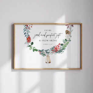 Vattenfärg varje gåva från över jul poster