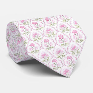 Vattenfärg varmröda blommor halsduk slips
