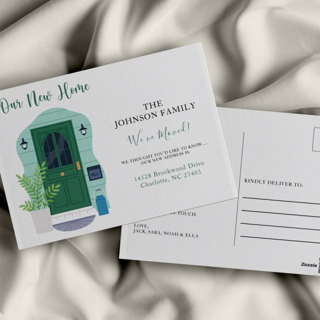 Vattenfärg vårt nya meddelande om Flytta hemma Vykort (Skapare uppladdad)