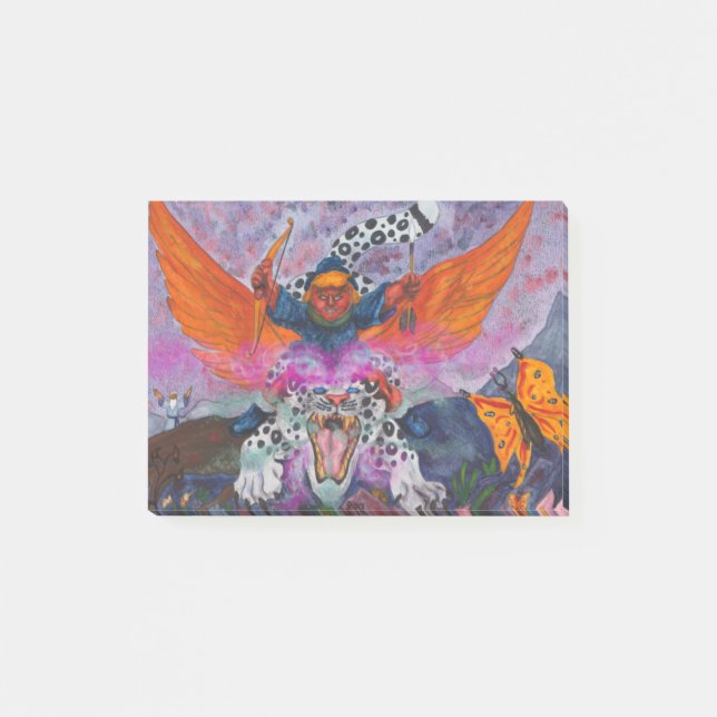 Vattenfärg Vattenfärg Fantasy Illustration World Post-it Block (Framsida)