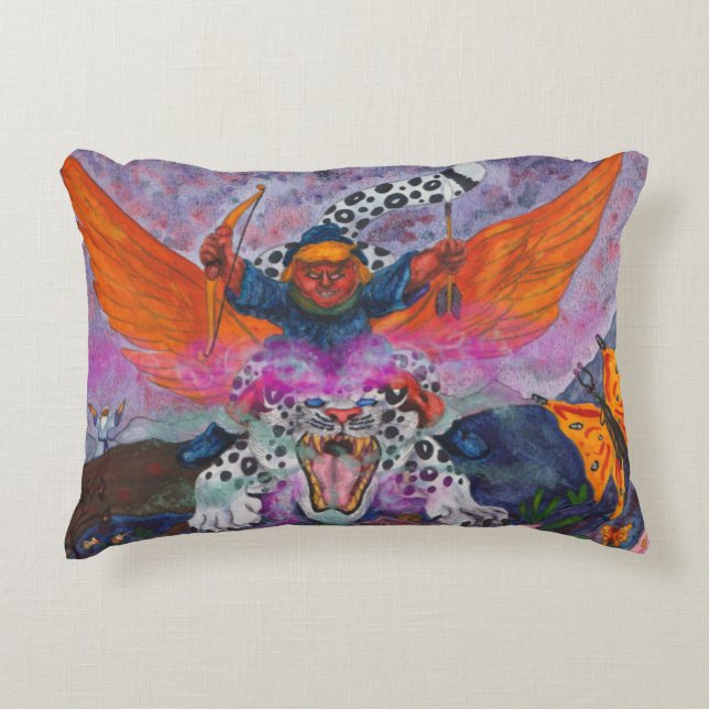 Vattenfärg Vattenfärg Fantasy Illustration World Prydnadskudde (Framsidan)