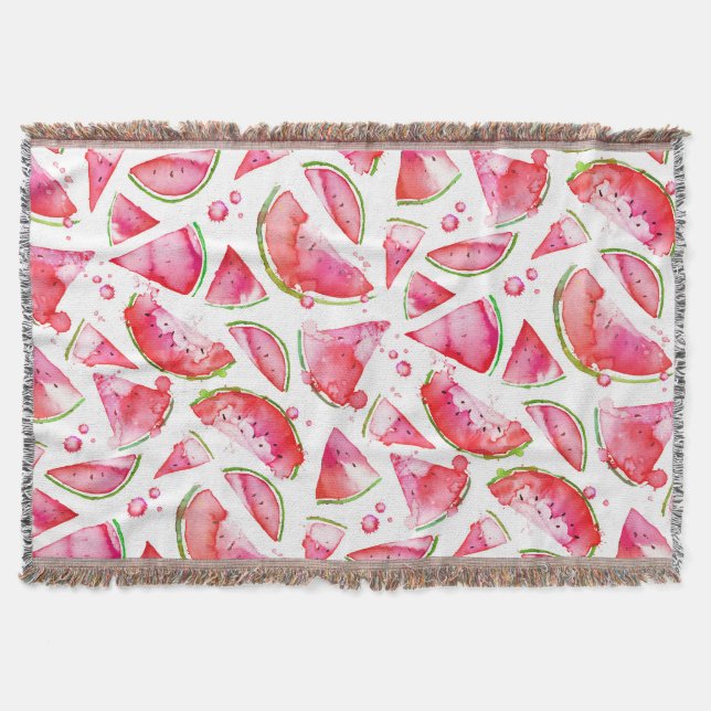 Vattenfärg Vattenmelon 1 Filt (Framsidan)