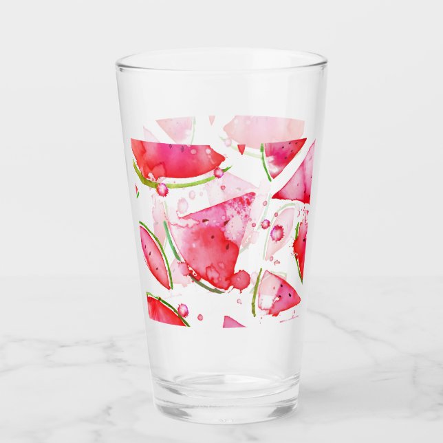 Vattenfärg Vattenmelon 1 Glaskopp (Framsida)