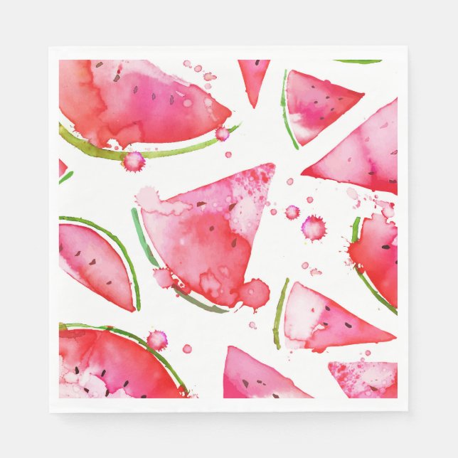 Vattenfärg Vattenmelon 1 Pappersservett (Framsidan)