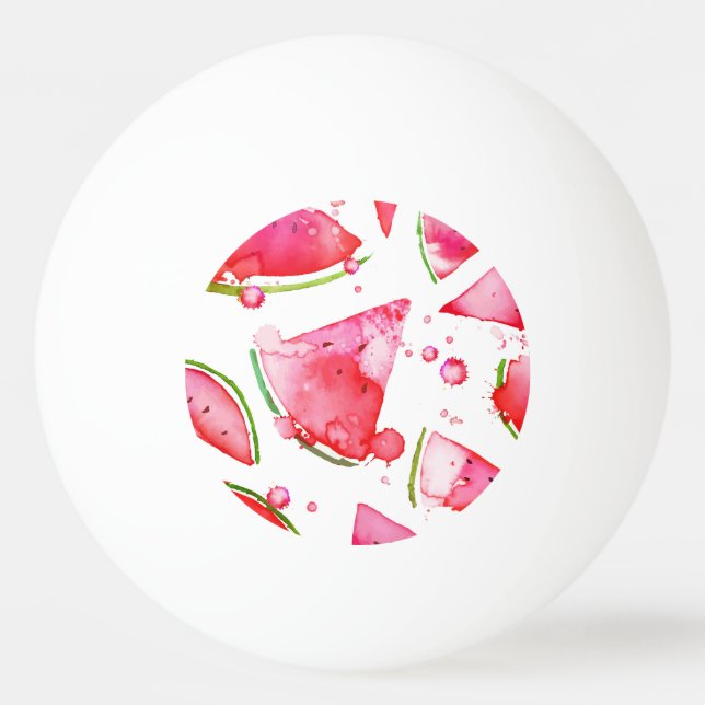Vattenfärg Vattenmelon 1 Pingisboll (Framsidan)