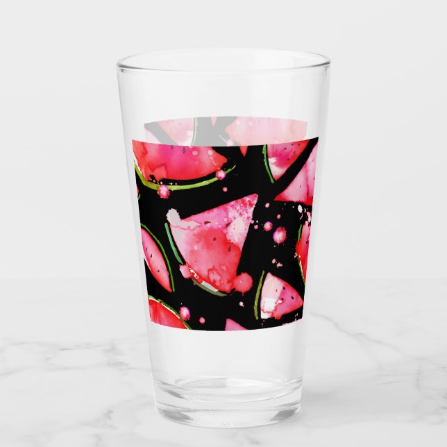 Vattenfärg Vattenmelon 2 Glaskopp (Framsida)