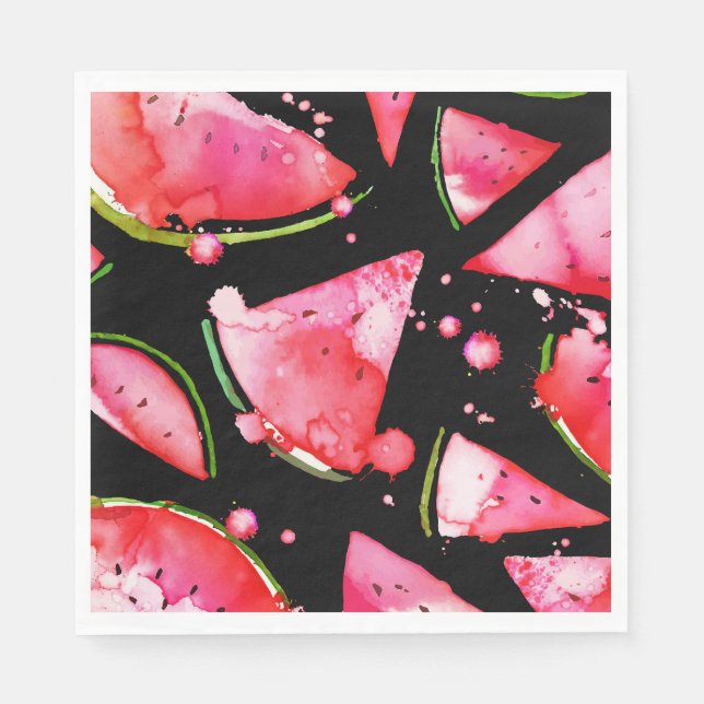 Vattenfärg Vattenmelon 2 Pappersservett (Framsidan)