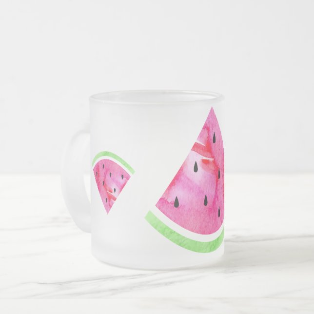 Vattenfärg Vattenmelon Frostad Glasmugg (Framsida vänster)
