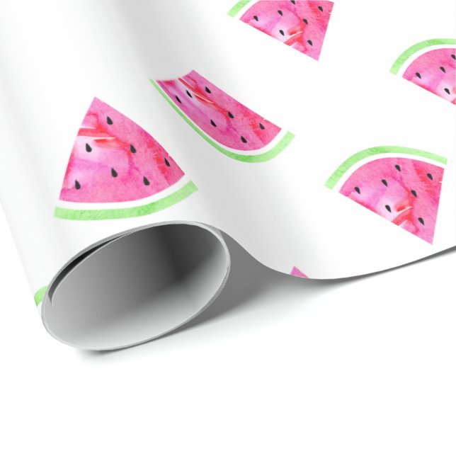 Vattenfärg Vattenmelon Presentpapper (Rullad Hörn)