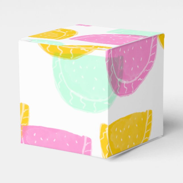 Vattenfärg Vattenmelon Rosa Grön Gul Mönster Presentaskar (Framsidan Sidan)