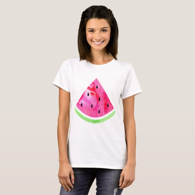 Vattenfärg Vattenmelon T Shirt (Hel framsida)
