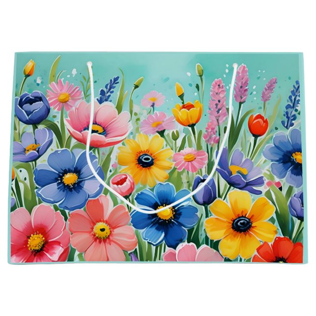 Vattenfärg Vibrant Vår blommor Mönster (Framsidan)