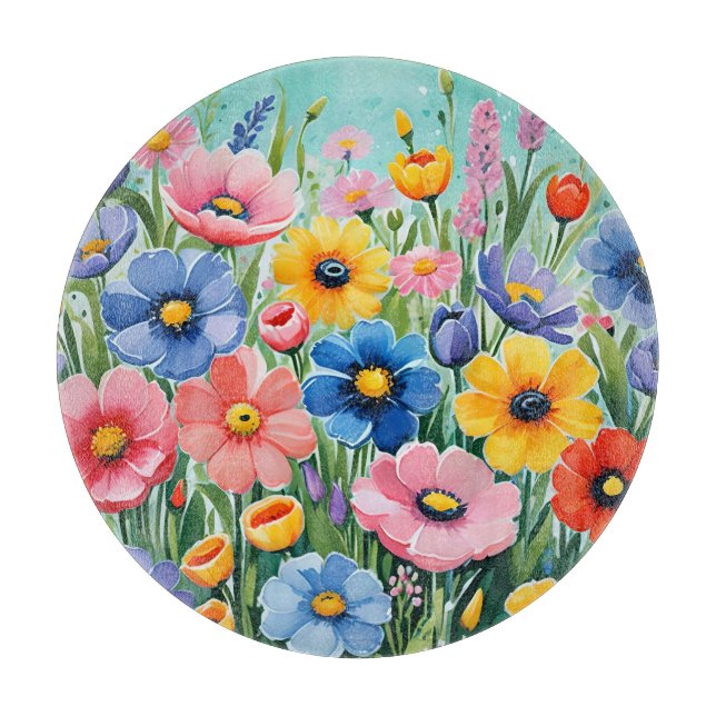 Vattenfärg Vibrant Vår blommor Mönster (Framsidan)