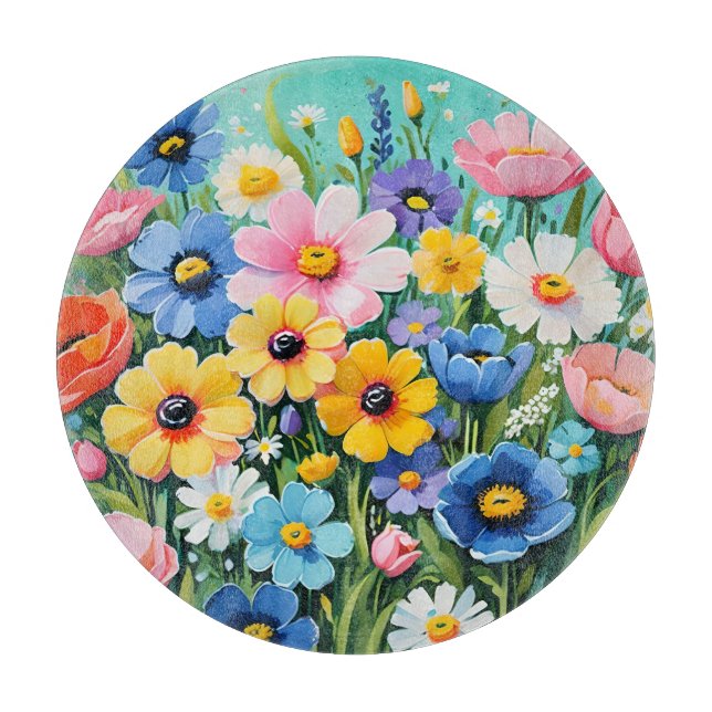 Vattenfärg Vibrant Vår blommor Mönster (Framsidan)