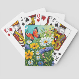 Vattenfärg Vibrant Vår blommor Mönster Casinokort