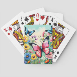 Vattenfärg Vibrant Vår blommor Mönster Casinokort