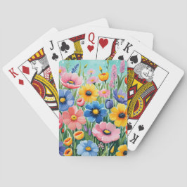 Vattenfärg Vibrant Vår blommor Mönster Casinokort