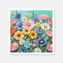 Vattenfärg Vibrant Vår blommor Mönster