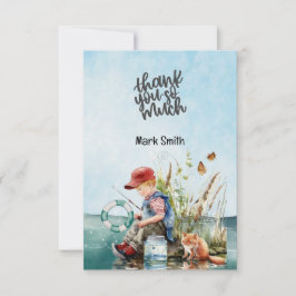 Vattenfärg vid fiske i Älskare Tack Kort