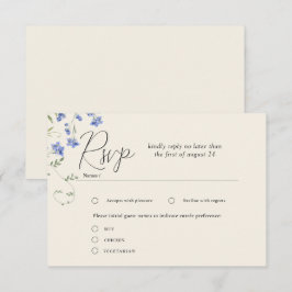 Vattenfärg vilda blommor äng Bröllop RSVP-kort Tilläggskort