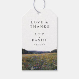 Vattenfärg Vilda Blommor Blomsteräng Bröllop Presentetikett