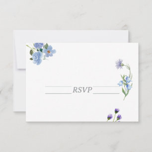 Vattenfärg Vilda Blommor Bröllop RSVP-kort Anteckningskort