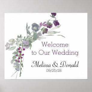 Vattenfärg Vilda Blommor Lavendel Blommig Bröllop Poster