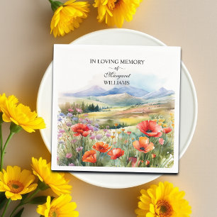 Vattenfärg Vilda Blommor Livets Firande Begravning Pappersservett
