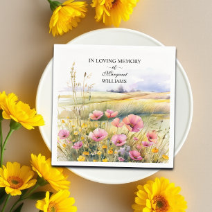 Vattenfärg Vilda Blommor Livets Firande Begravning Pappersservett