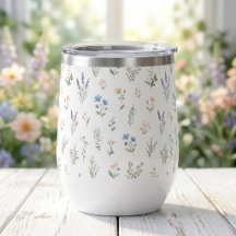 Vattenfärg Vildblomma Blå Lavendel Boho Stuga