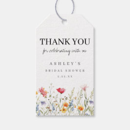 Vattenfärg Vildblomma Bröllopsdusch Presentetikett