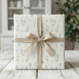Vattenfärg Vildblomma Cottagecore Blommig Presentf Presentpapper
