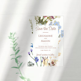 Vattenfärg Vildblomma Spara datum Datumet