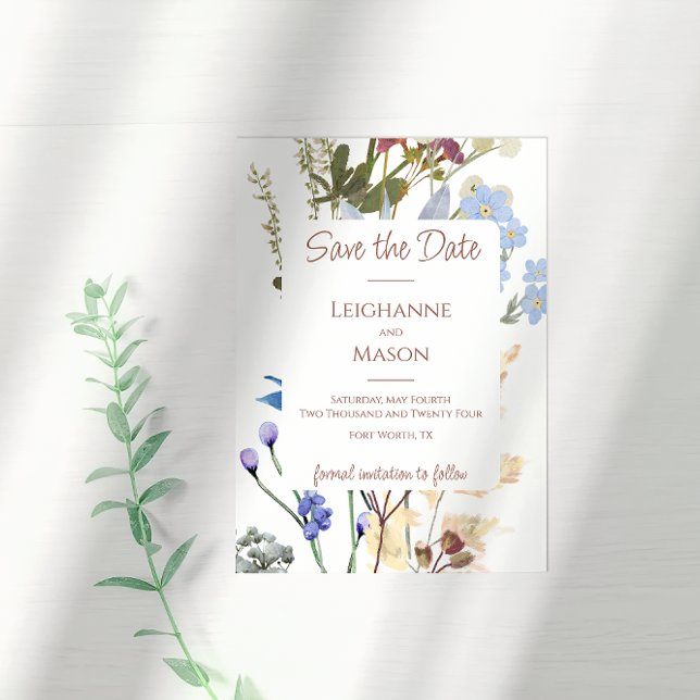 Vattenfärg Vildblomma Spara datum Datumet (Skapare uppladdad)
