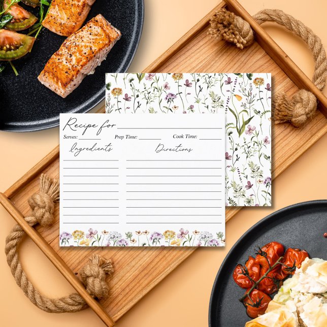 Vattenfärg Vildblomsterträdgård Receptkort (In situ)