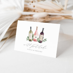 Vattenfärg Vin och botaniskt Par Tack Kort