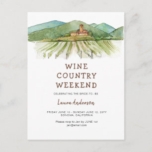 Vattenfärg Vinårsdag veckoslut  Vykort