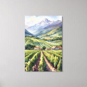 Vattenfärg Vineyard Canvastryck