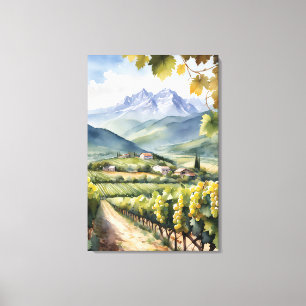 Vattenfärg Vineyard Canvastryck